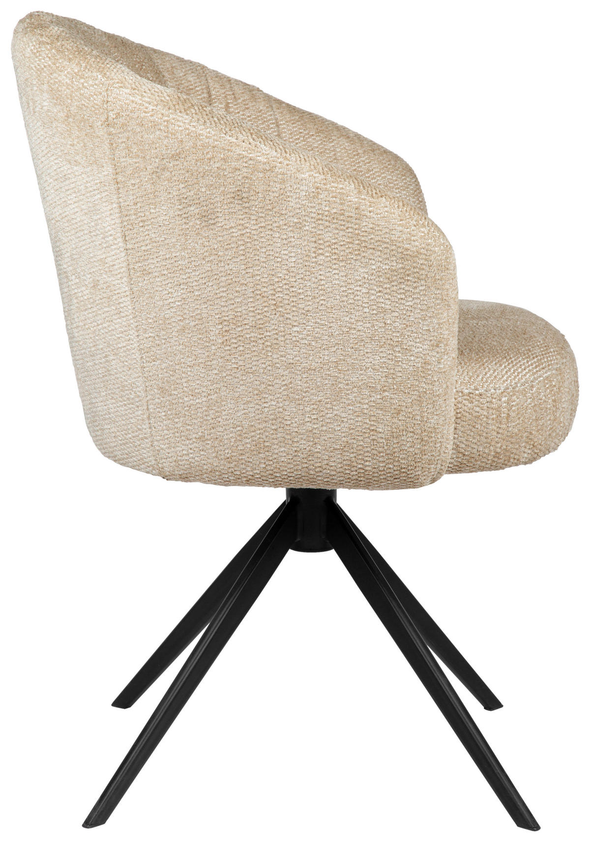 ARMLEHNSTUHL  in Eisen Chenille  - Beige/Schwarz, Design, Textil/Metall (63/81,5/62,5cm) - Dieter Knoll