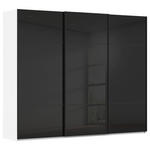 SCHWEBETÜRENSCHRANK  in Schwarz, Weiß  - Schwarz/Weiß, KONVENTIONELL, Glas/Holzwerkstoff (301/223/68cm) - Novel