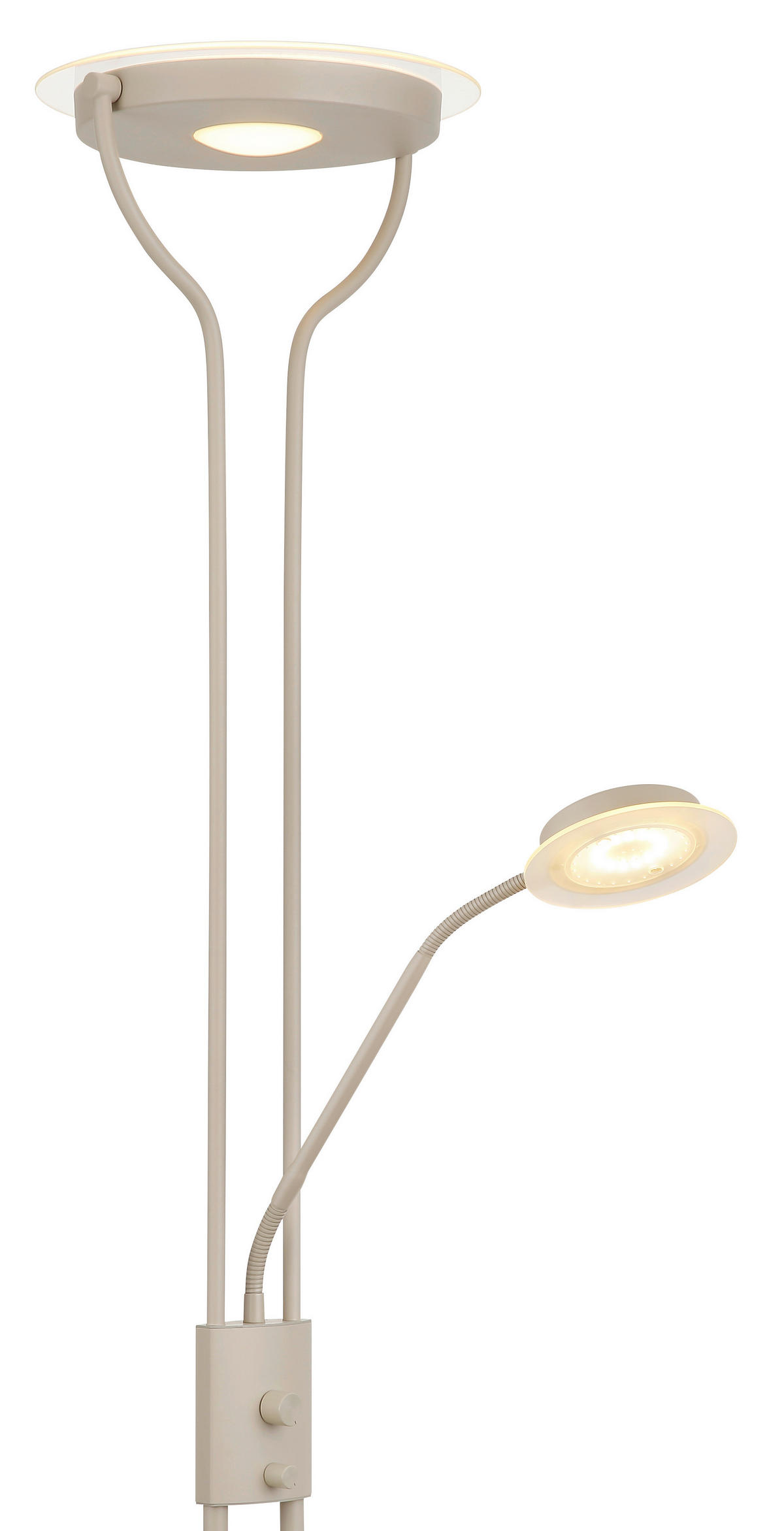 LED-STEHLEUCHTE Briant 28/25,5/180 cm  - Sandfarben/Transparent, Design, Glas/Kunststoff (28/25,5/180cm) - Globo