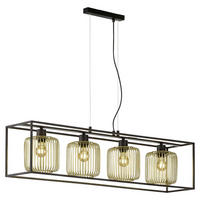 HÄNGLAMPA Caydo 110 cm  - svart/guldfärgad, Klassisk, metall (110cm) - Fischer & Honsel