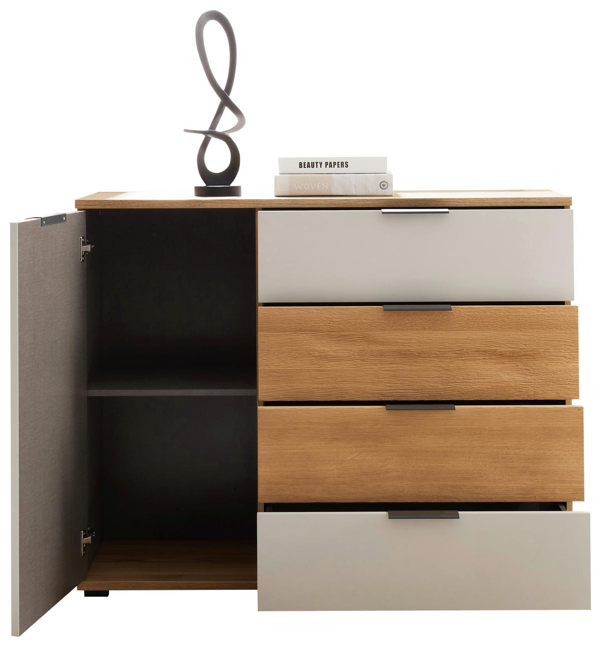 SIDEBOARD 120/96/38 cm  - Eichefarben/Hellgrau, Design, Holz/Holzwerkstoff (120/96/38cm) - Xora