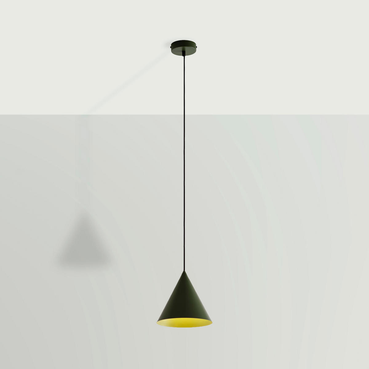 HÄNGELEUCHTE ETNA 18/18/98 cm   - Olivgrün, Design, Metall (18/18/98cm)