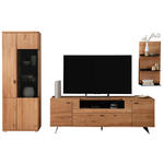 WOHNWAND 3-teilig  in Eichefarben  320/209/50 cm  - Eichefarben/Anthrazit, Natur, Glas/Holz (320/209/50cm) - Linea Natura