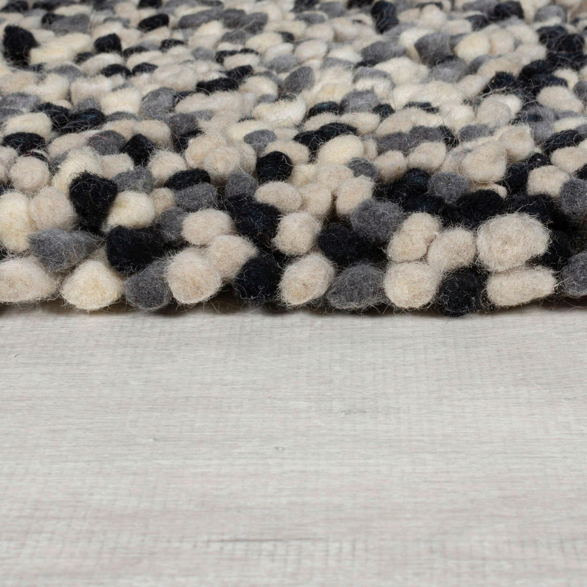 HANDWEBTEPPICH 160/230 cm UDON WOOL Schwarz, Weiß  - Schwarz/Weiß, KONVENTIONELL, Textil (160/230cm)