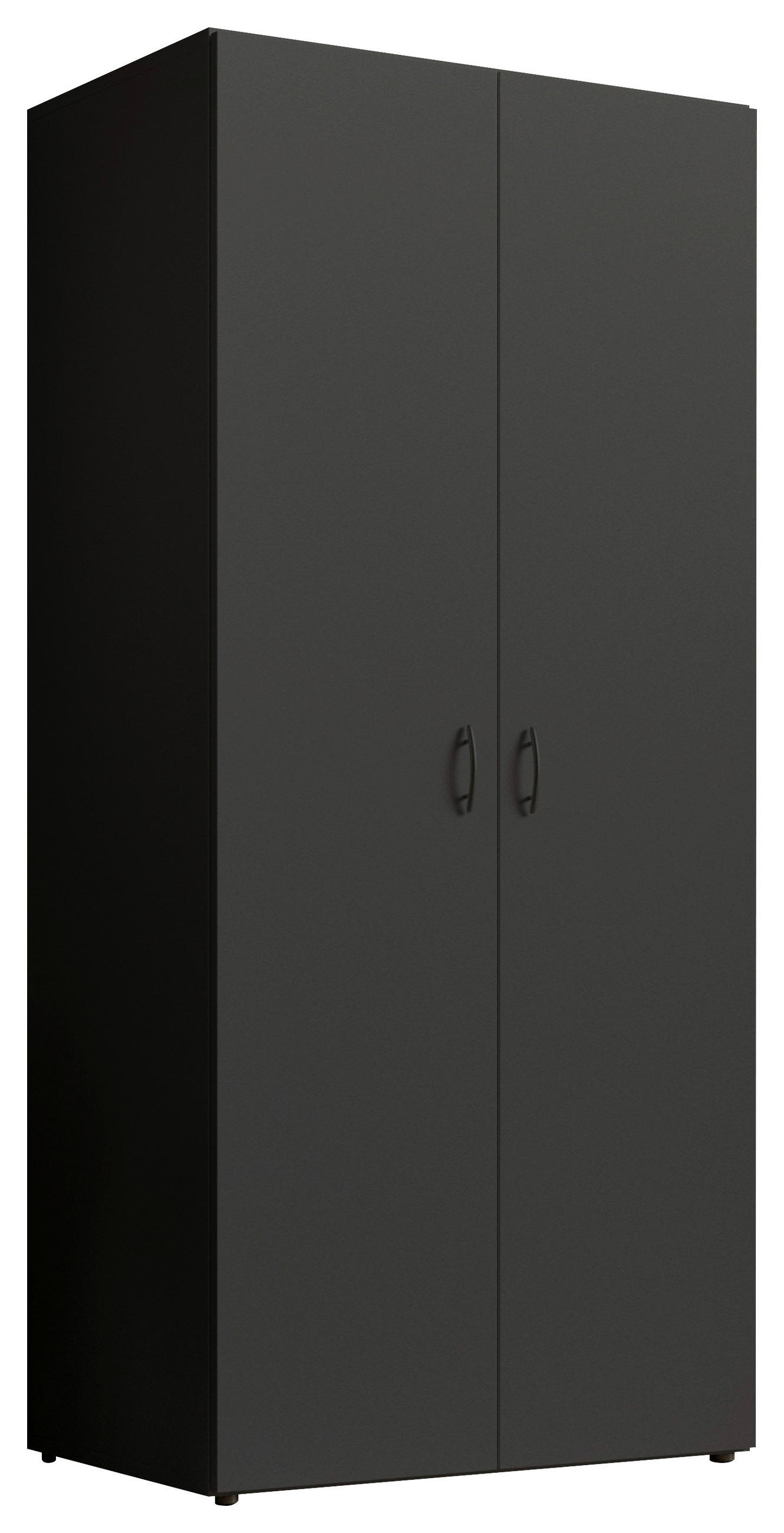 DREHTÜRENSCHRANK in Graphitfarben  - Schwarz/Graphitfarben, Modern, Holzwerkstoff/Kunststoff (81/176/51,1cm) - Livetastic