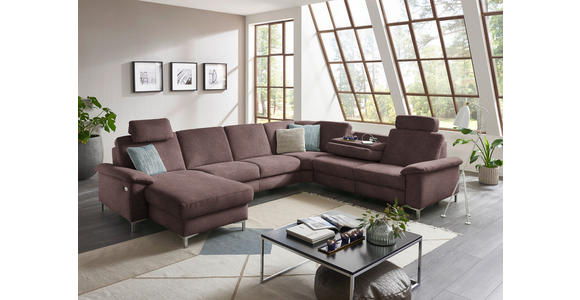WOHNLANDSCHAFT in Chenille Braun - Alufarben/Braun, Design, Textil/Metall (170/333/265cm) - Dieter Knoll