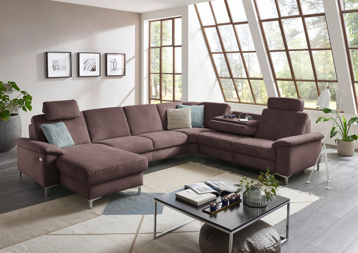 WOHNLANDSCHAFT in Chenille Braun  - Alufarben/Braun, Design, Textil/Metall (170/333/265cm) - Dieter Knoll
