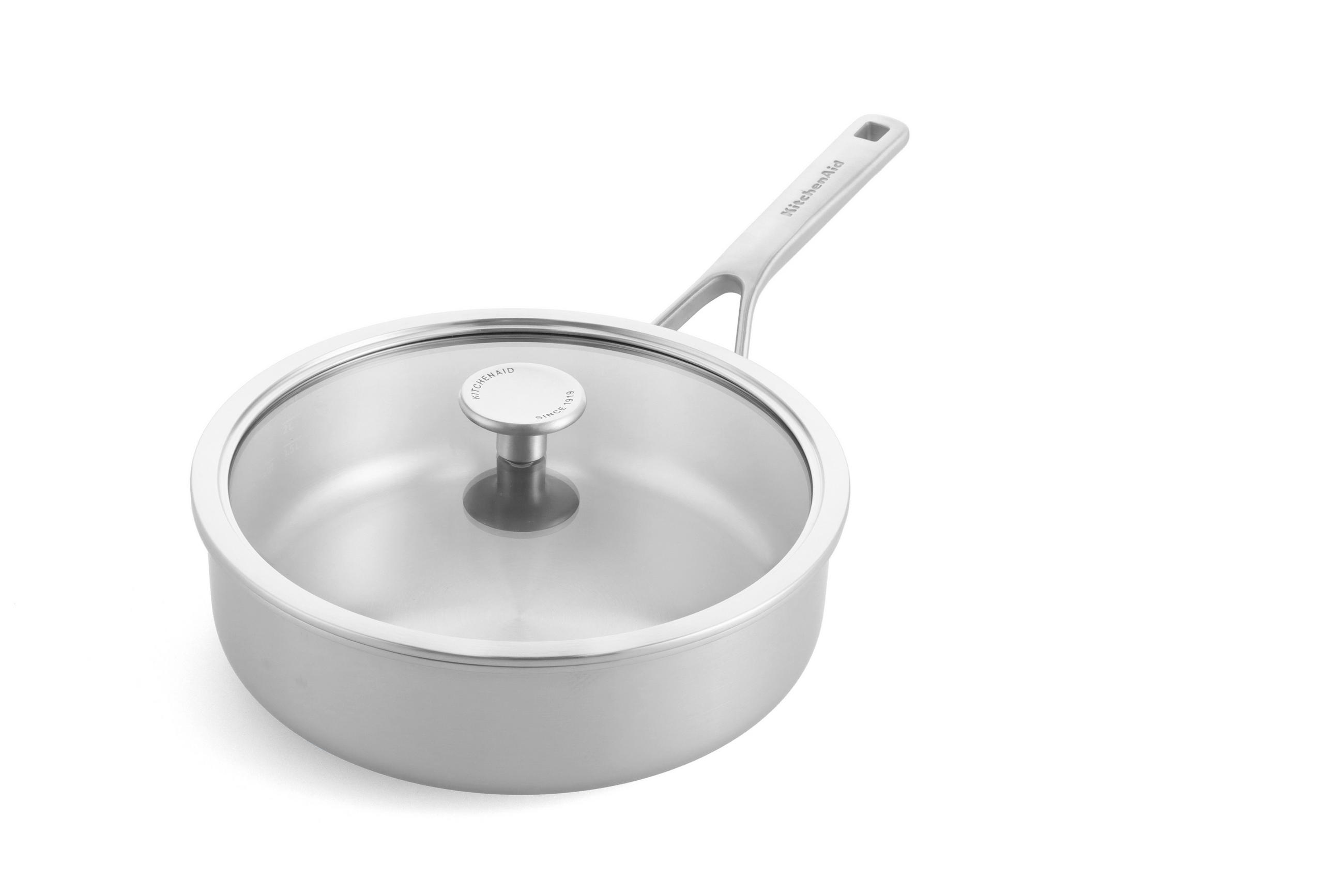 SCHMORPFANNE Multi-Ply Stainless Steel 24 cm  - Edelstahlfarben, Basics, Glas/Metall (24cm) - Kitchenaid