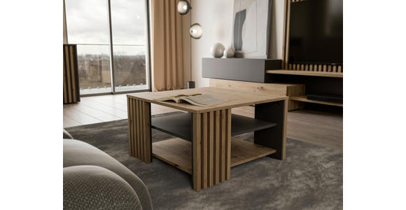 COUCHTISCH in Holzwerkstoff - Eiche Artisan/Grau, MODERN, Holzwerkstoff (80/45/80cm) - Carryhome