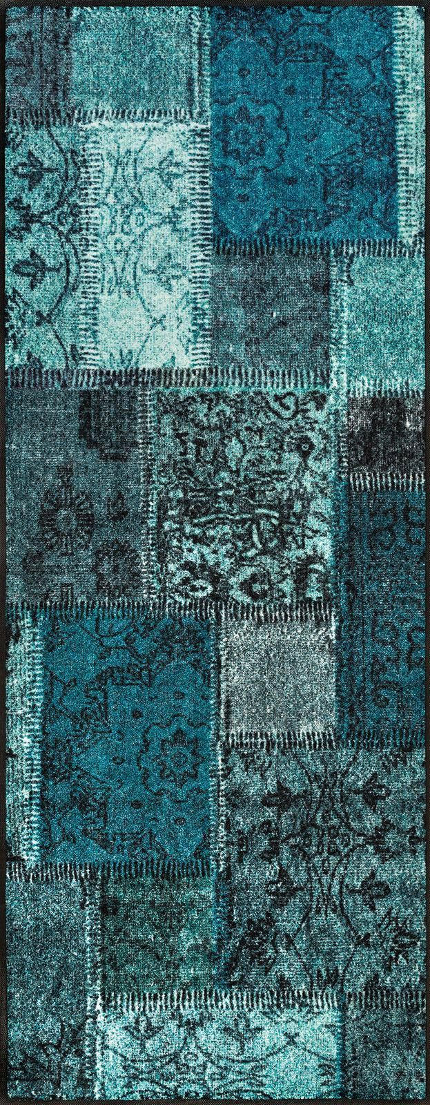 wash+dry Läufer Vintage Patches Türkis 75x190 cm