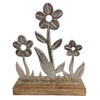DEKOBLUME  - Silberfarben/Naturfarben, KONVENTIONELL, Holz/Metall (21/25/6cm)
