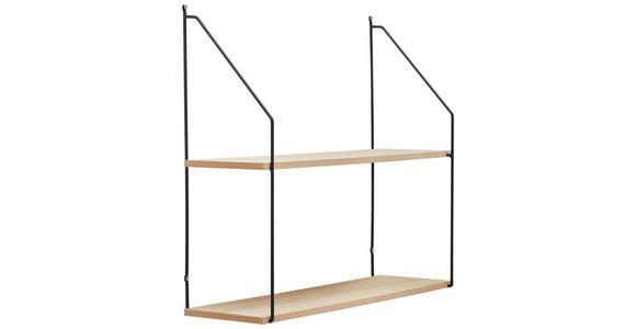 WANDREGAL  - Schwarz/Naturfarben, Trend, Holzwerkstoff/Metall (65/56/20cm) - Landscape