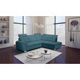 ECKSOFA Blau Chenille  - Chromfarben/Blau, KONVENTIONELL, Kunststoff/Textil (260/205cm) - Carryhome