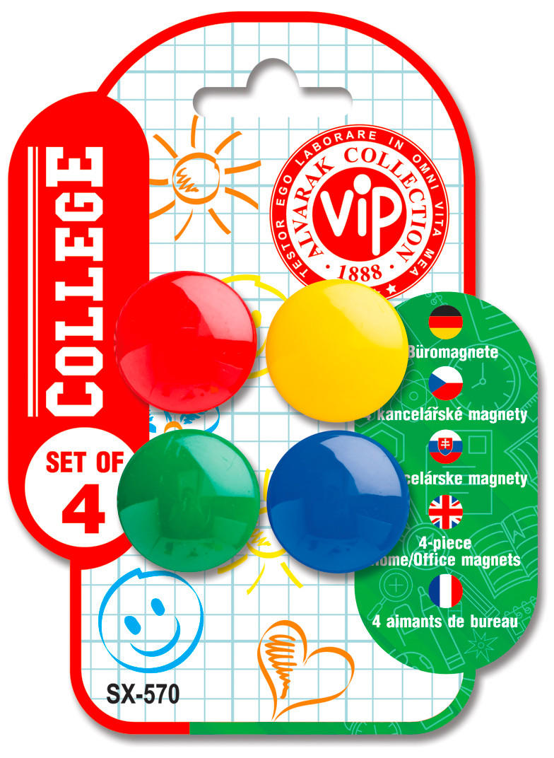 MAGNETY 4 ks - Basics, papír (6/10cm)