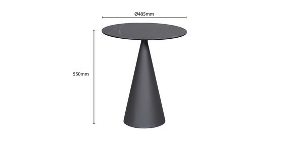 BEISTELLTISCH in Metall, Glas, Keramik 48,5/48,5/55 cm  - Anthrazit/Schwarz, Design, Glas/Keramik (48,5/48,5/55cm) - Dieter Knoll