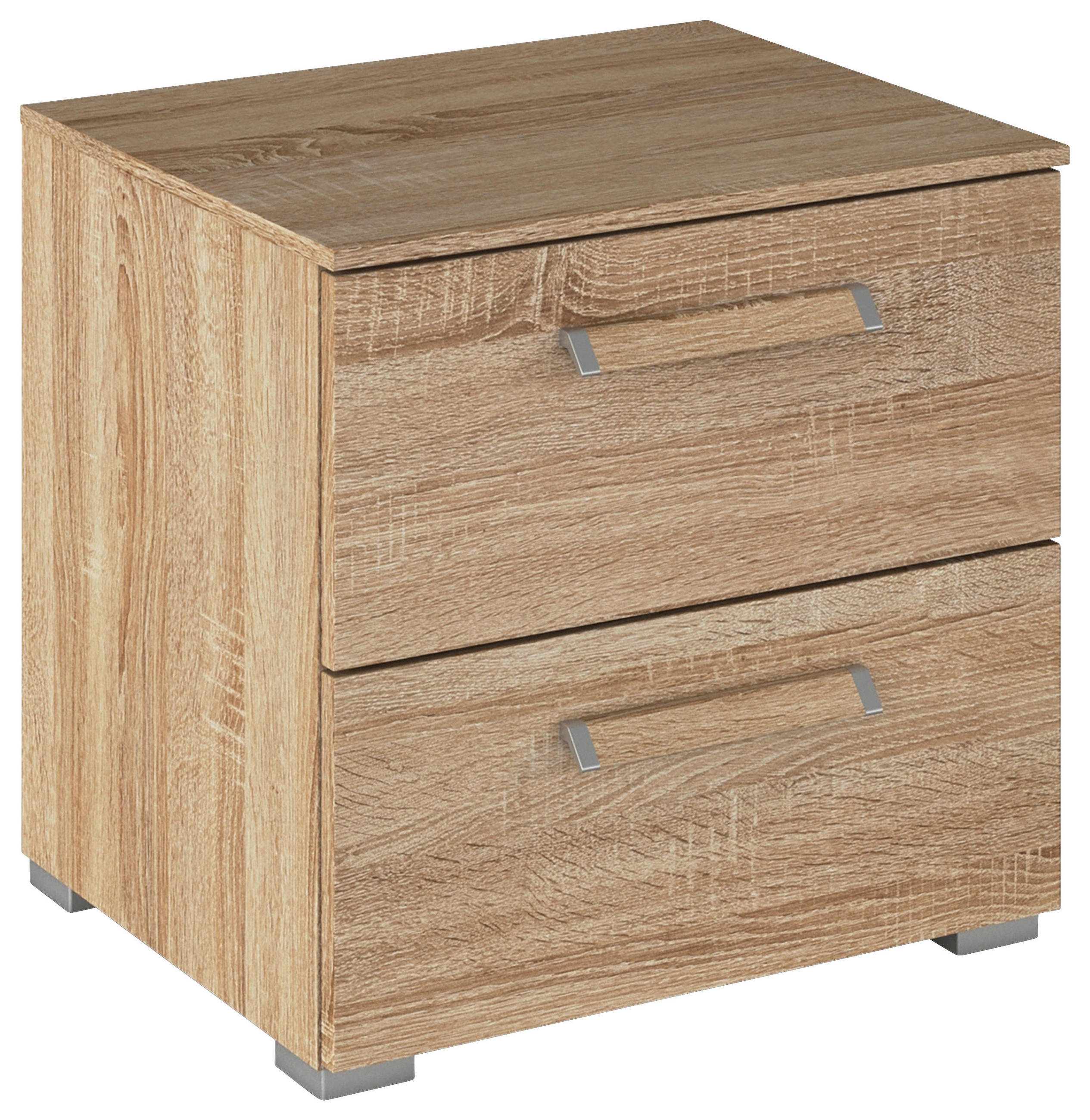 NACHTSCHRANK 50/49/42 cm  - Silberfarben/Sonoma Eiche, Design, Holzwerkstoff/Metall (50/49/42cm) - Novel