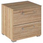 NACHTSCHRANK 50/49/42 cm  - Silberfarben/Sonoma Eiche, Design, Holzwerkstoff/Metall (50/49/42cm) - Novel