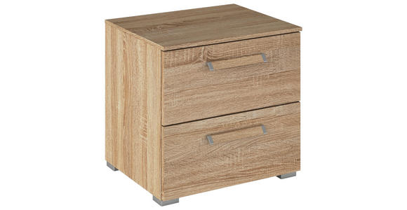 NACHTSCHRANK 50/49/42 cm  - Silberfarben/Sonoma Eiche, Design, Holzwerkstoff/Metall (50/49/42cm) - Novel