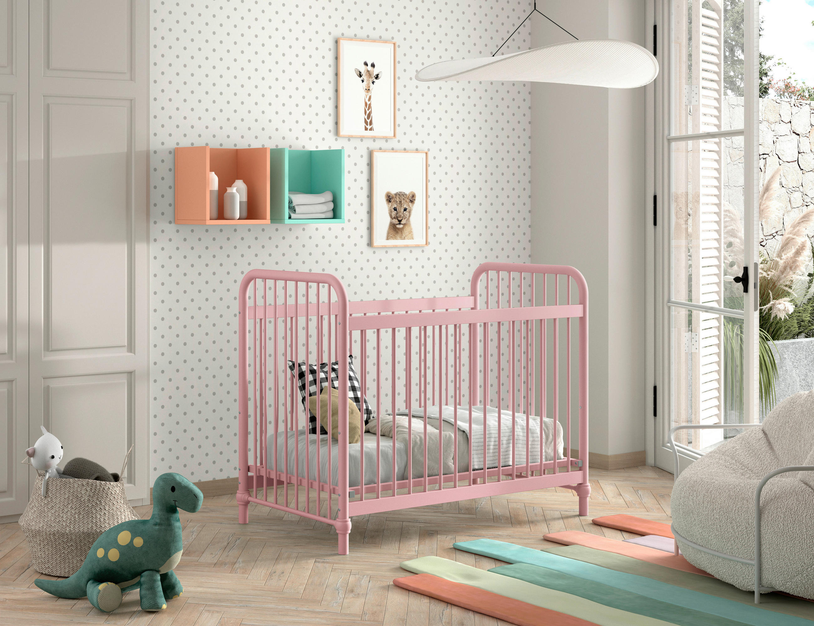 GITTERBETT 60/120 cm - Pink, ROMANTIK / LANDHAUS, Metall (60/120cm) - MID.YOU