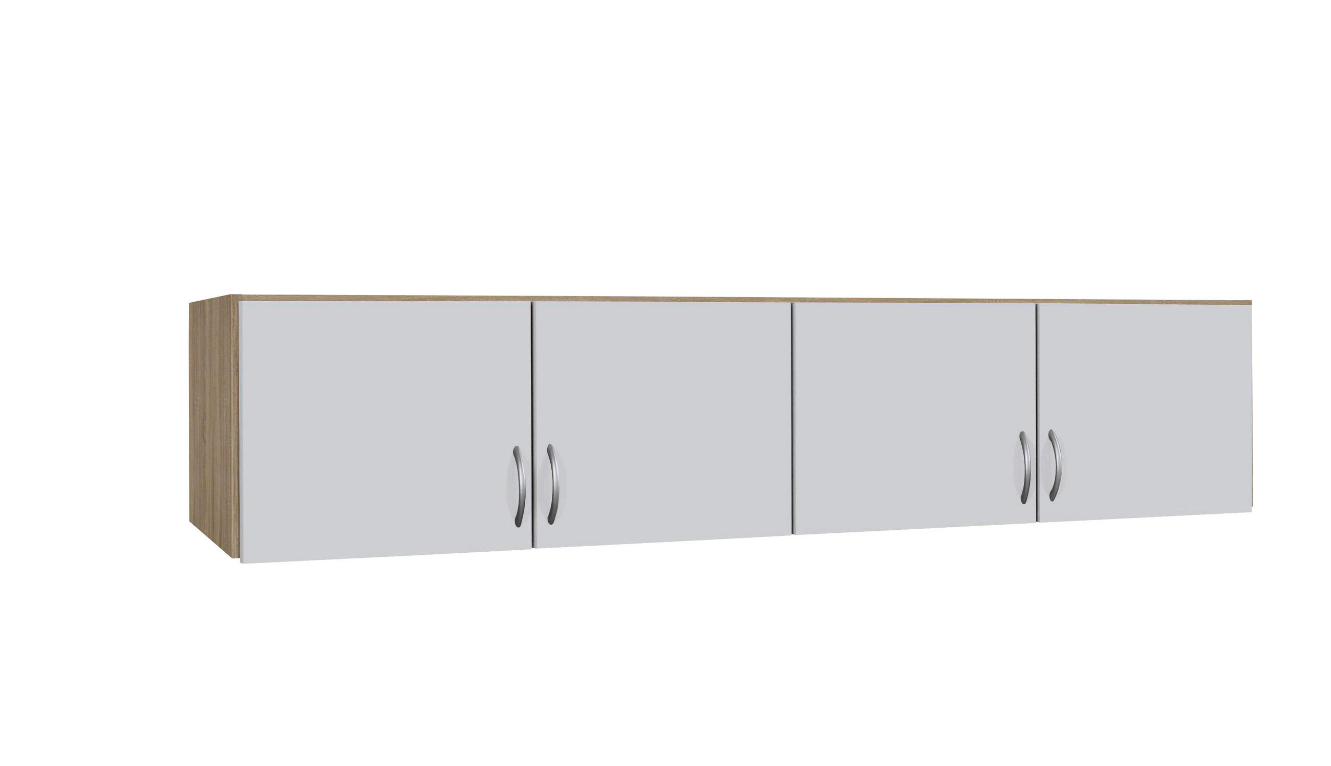 AUFSATZSCHRANK 181/39/54 cm  - Weiss/Silberfarben, Design, Holzwerkstoff/Kunststoff (181/39/54cm) - Boxxx