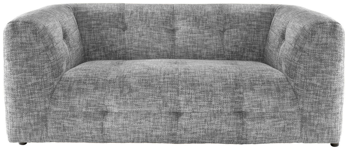 2,5-SITZER in Struktur Silberfarben  - Silberfarben/Schwarz, Design, Kunststoff/Textil (218/72/95cm) - Livetastic
