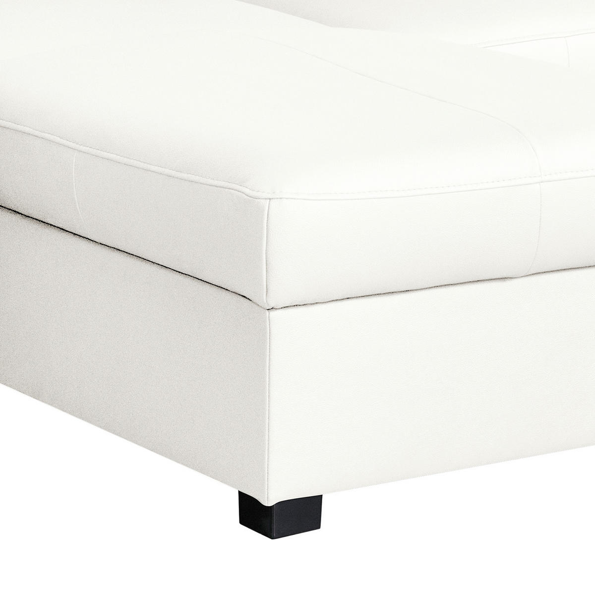 ECKSOFA 168/227 cm TILO in Lederlook Weiß Bettkasten  168/227 cm  - Schwarz/Weiß, Design, Kunststoff/Textil (168/227cm) - Livetastic