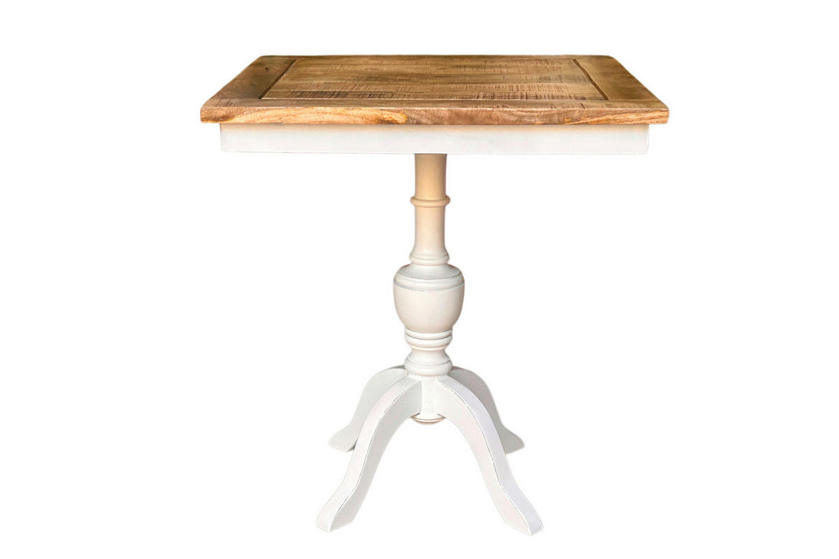 {iNAME,[]} Echtholz, Nachbildung  Holz, Holzwerkstoff quadratisch Weiß, Honig  - Weiß/Honig, KONVENTIONELL, Holz/Holzwerkstoff (70/78/70cm) - MID.YOU