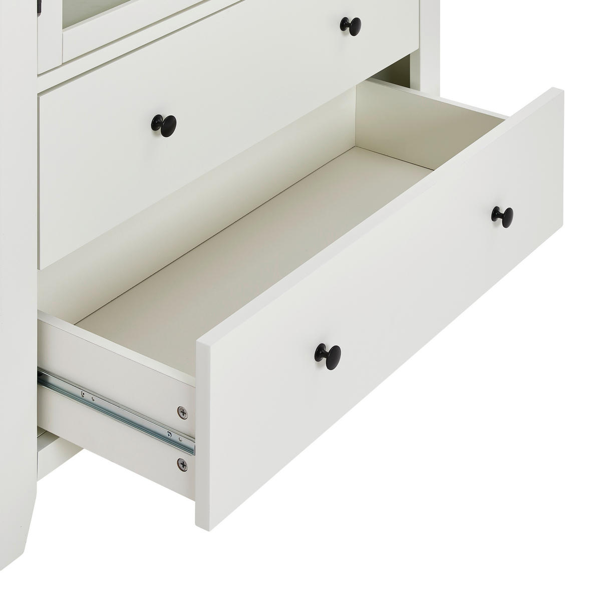 VITRINA 100/165/43 cm   - bijela/srebrne boje, Lifestyle, staklo/drvni materijal (100/165/43cm) - MID.YOU