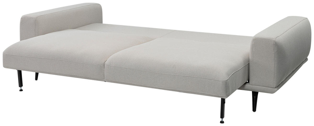3-SITZER-SOFA in Webstoff Creme  - Creme/Schwarz, Modern, Textil/Metall (242/89/115cm) - MID.YOU