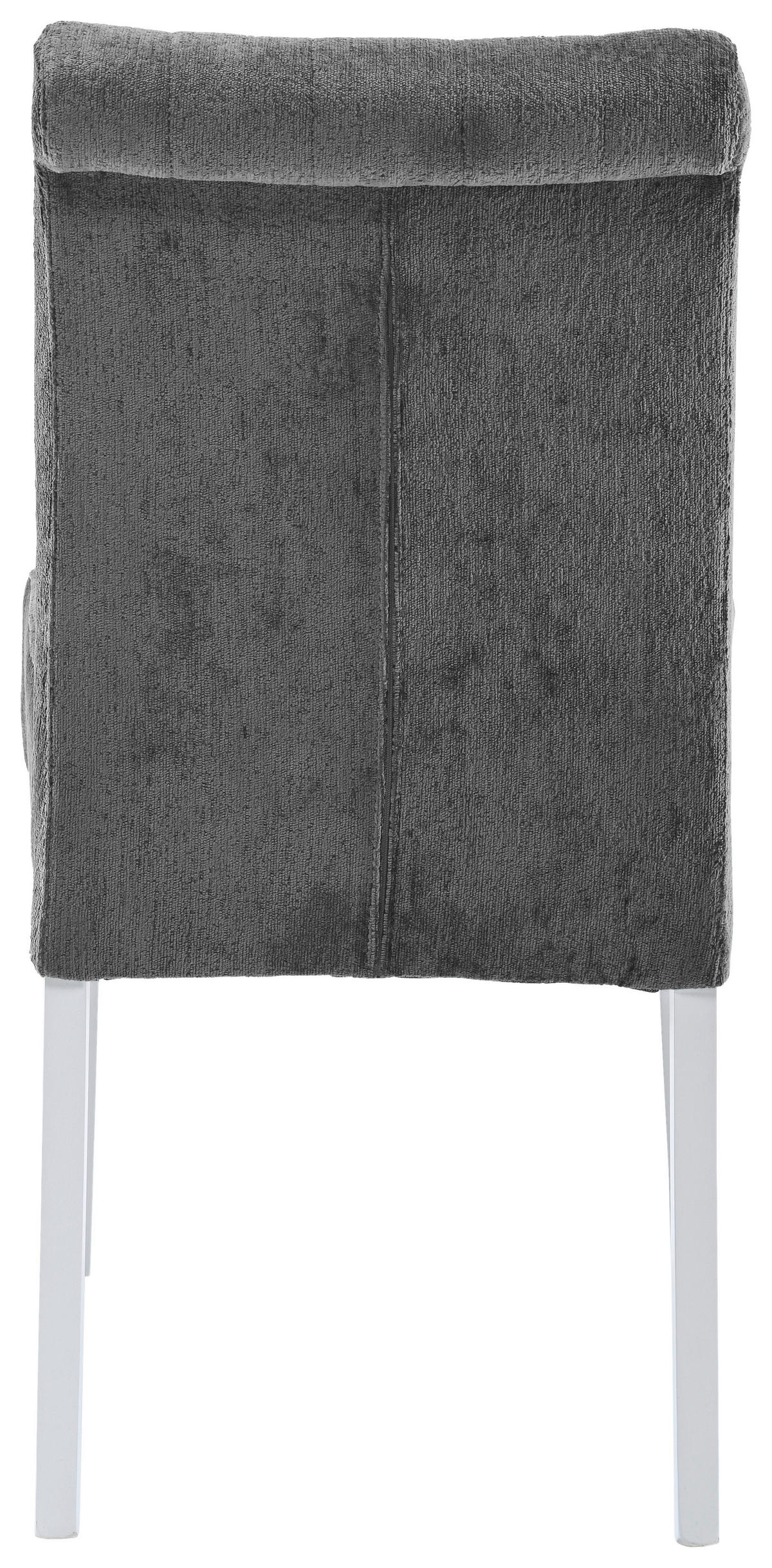 STUHL Chenille Grau Buche massiv  - Weiß/Grau, KONVENTIONELL, Holz/Textil (46,5/91/65cm) - Cantus