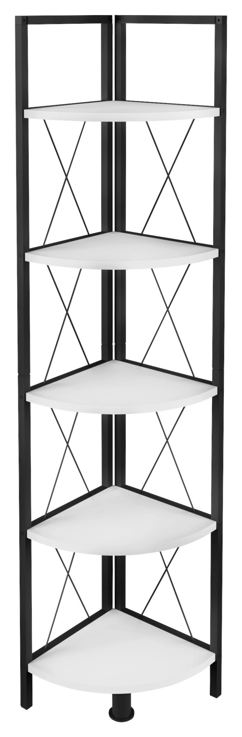 ECKREGAL in 34/160/34 cm Schwarz, Weiss  - Weiss/Schwarz, Design, Holzwerkstoff/Metall (34/160/34cm) - MID.YOU