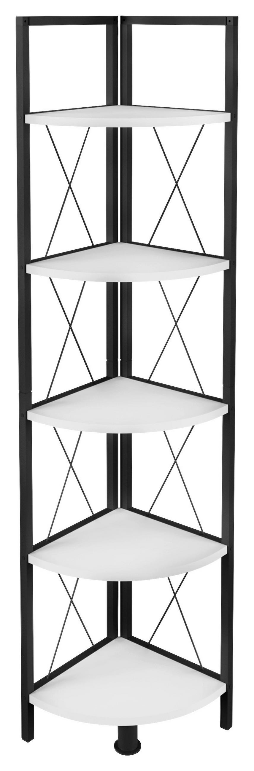 ECKREGAL in 34/160/34 cm Schwarz, Weiss  - Weiss/Schwarz, Design, Holzwerkstoff/Metall (34/160/34cm) - MID.YOU