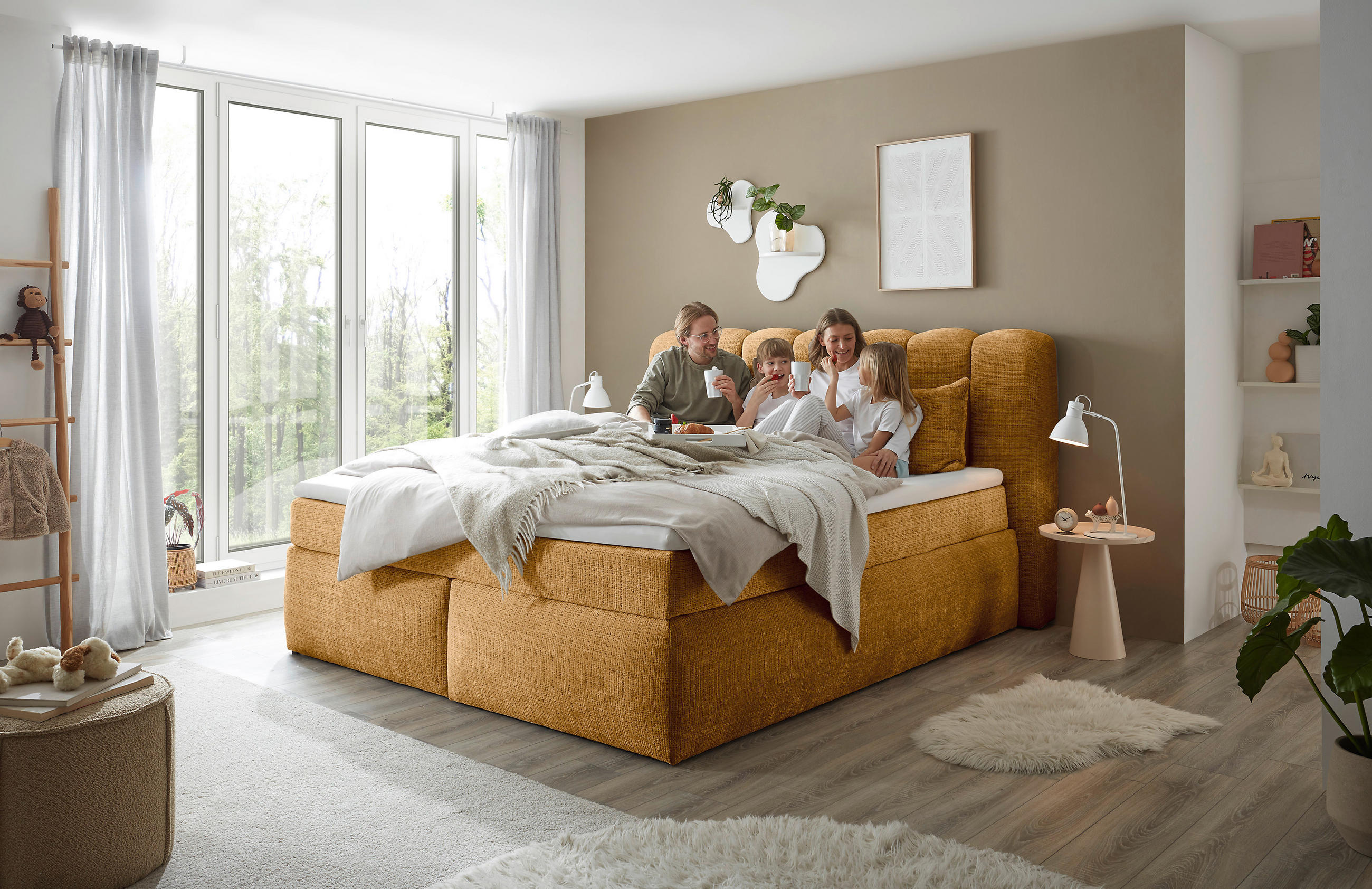 BOXSPRINGBETT 180/200 cm  in Goldfarben  - Goldfarben/Schwarz, LIFESTYLE, Holzwerkstoff/Kunststoff (180/200cm) - Boxxx