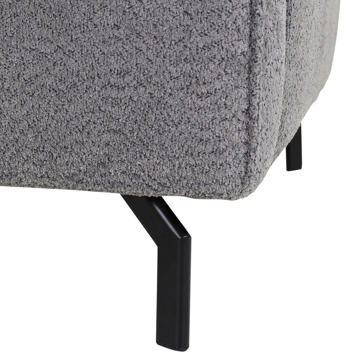 ECKSOFA in Teddystoff Grau  - Anthrazit/Schwarz, Konventionell, Textil/Metall (190/270cm) - Carryhome