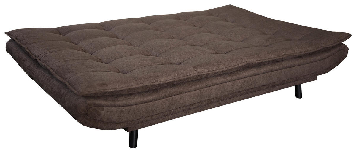 SCHLAFSOFA Mikrofaser, gesteppt Braun  - Schwarz/Braun, MODERN, Holz/Textil (194/100/90cm) - P & B