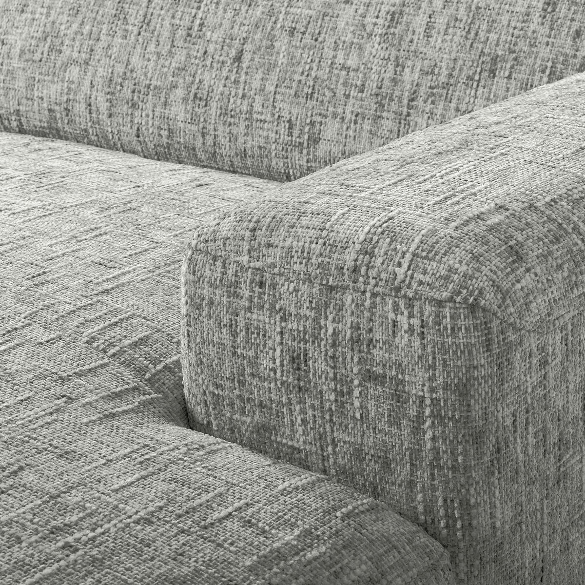ECKSOFA PORTLAND Grau Struktur Kopfteilverstellung  - Chromfarben/Naturfarben, Design, Holz/Textil (295/187cm) - Livetastic