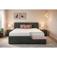 OBLAZINJENA POSTELJA   x  , tekstil, leseni material  - črna, Konvencionalno, tekstil/leseni material (185/208cm) - Hespo