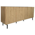 SIDEBOARD LINO  in 181/75/40 cm  - Eichefarben/Schwarz, Design, Holzwerkstoff/Metall (181/75/40cm) - Xora