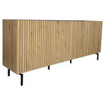 SIDEBOARD LINO  in 181/75/40 cm  - Eichefarben/Schwarz, Design, Holzwerkstoff/Metall (181/75/40cm) - Xora