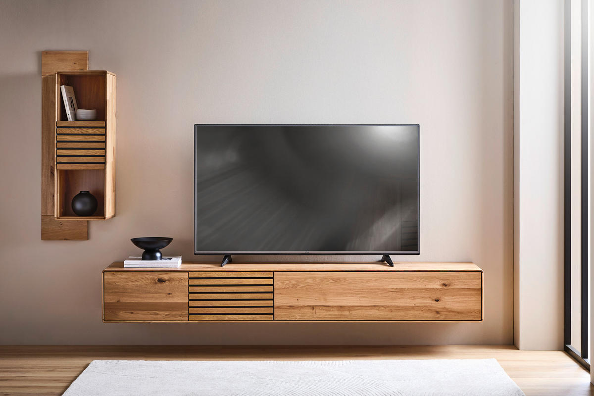 WOHNWAND 2-teilig  in Wildeiche  220/160/40 cm  - Wildeiche, Design, Holz (220/160/40cm) - Cantus