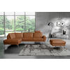HOCKER Echtleder Cognac  - Chromfarben/Cognac, Design, Leder/Metall (96/45/80cm) - Livetastic