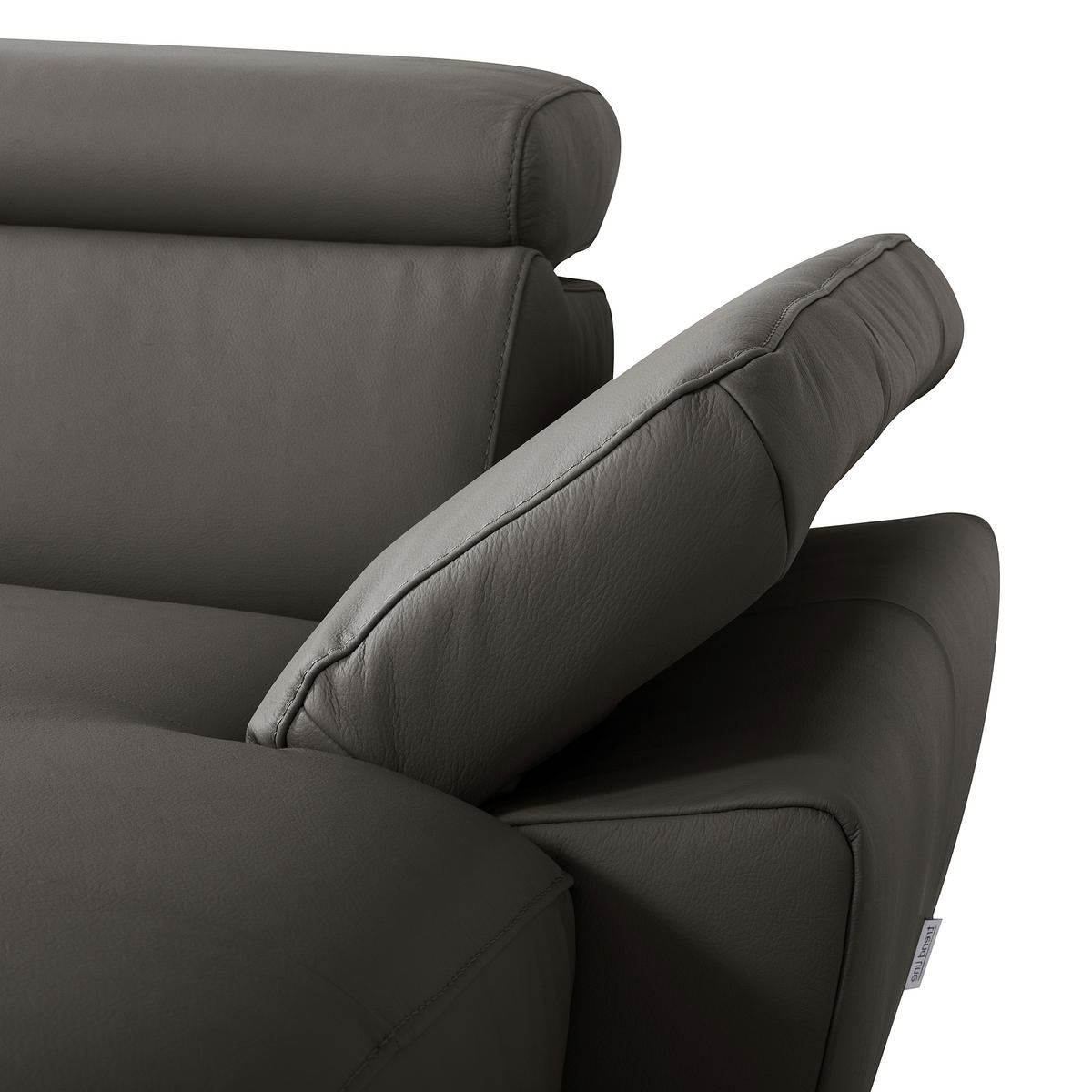 ECKSOFA Dunkelbraun Echtleder Lederlook Bettkasten, Schlaffunktion, Rücken echt, Armteilverstellung, Kopfteilverstellung  - Dunkelbraun/Schwarz, Design, Leder/Textil (252/179cm) - Livetastic
