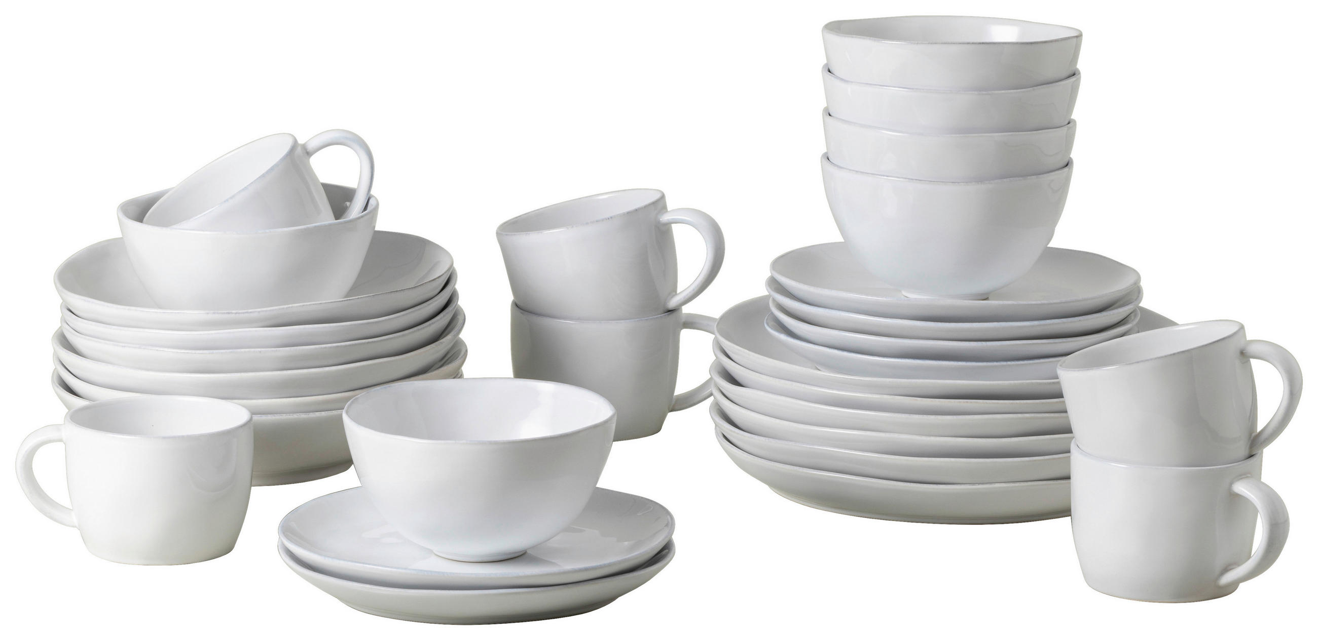 KOMBISERVICE Weiß LIVIA 30-teilig 6 Personen  - Weiß, Basics, Keramik - Costa Nova