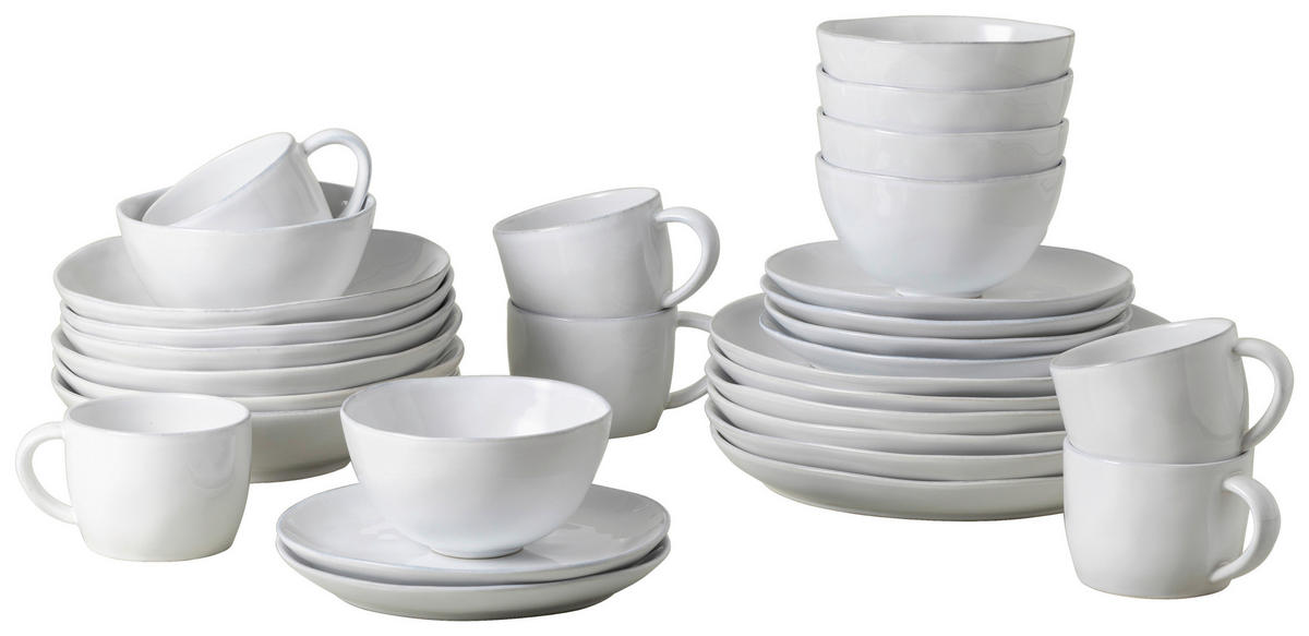KOMBISERVICE Weiß LIVIA 30-teilig 6 Personen  - Weiß, Basics, Keramik - Costa Nova