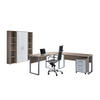 BÜRO erweiterbar, in verschiedenen Holz-Dekoren erhältlich, Schreibtisch seitenverkehrt montierbar, abschließbar Sonoma Eiche, Weiß Hochglanz - Weiß Hochglanz/Sonoma Eiche, MODERN, Holzwerkstoff - MID.YOU