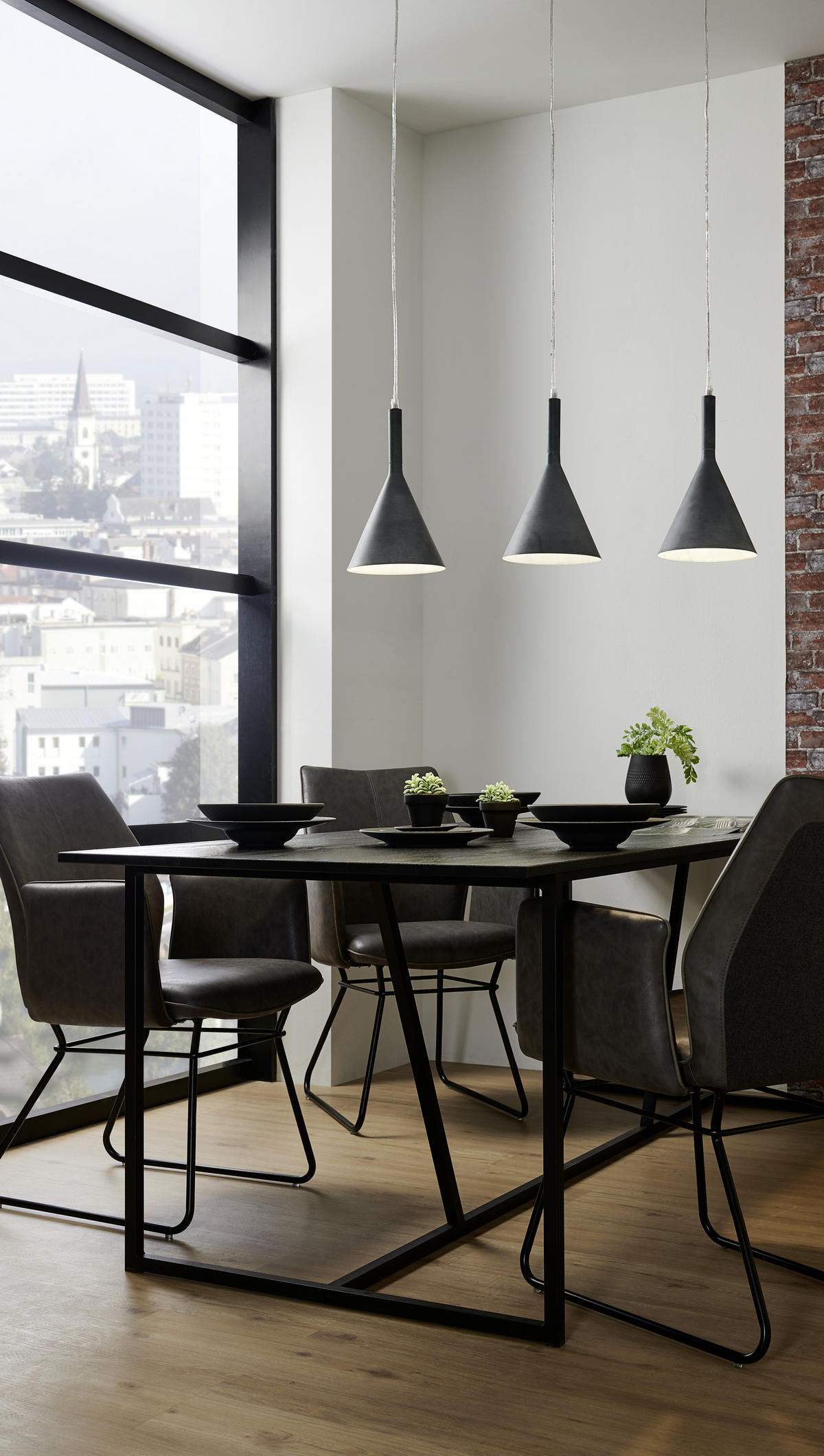 LAMPĂ SUSPENDATĂ 77/18,5/140 cm  - gri, Design, metal (77/18,5/140cm) - Fischer & Honsel