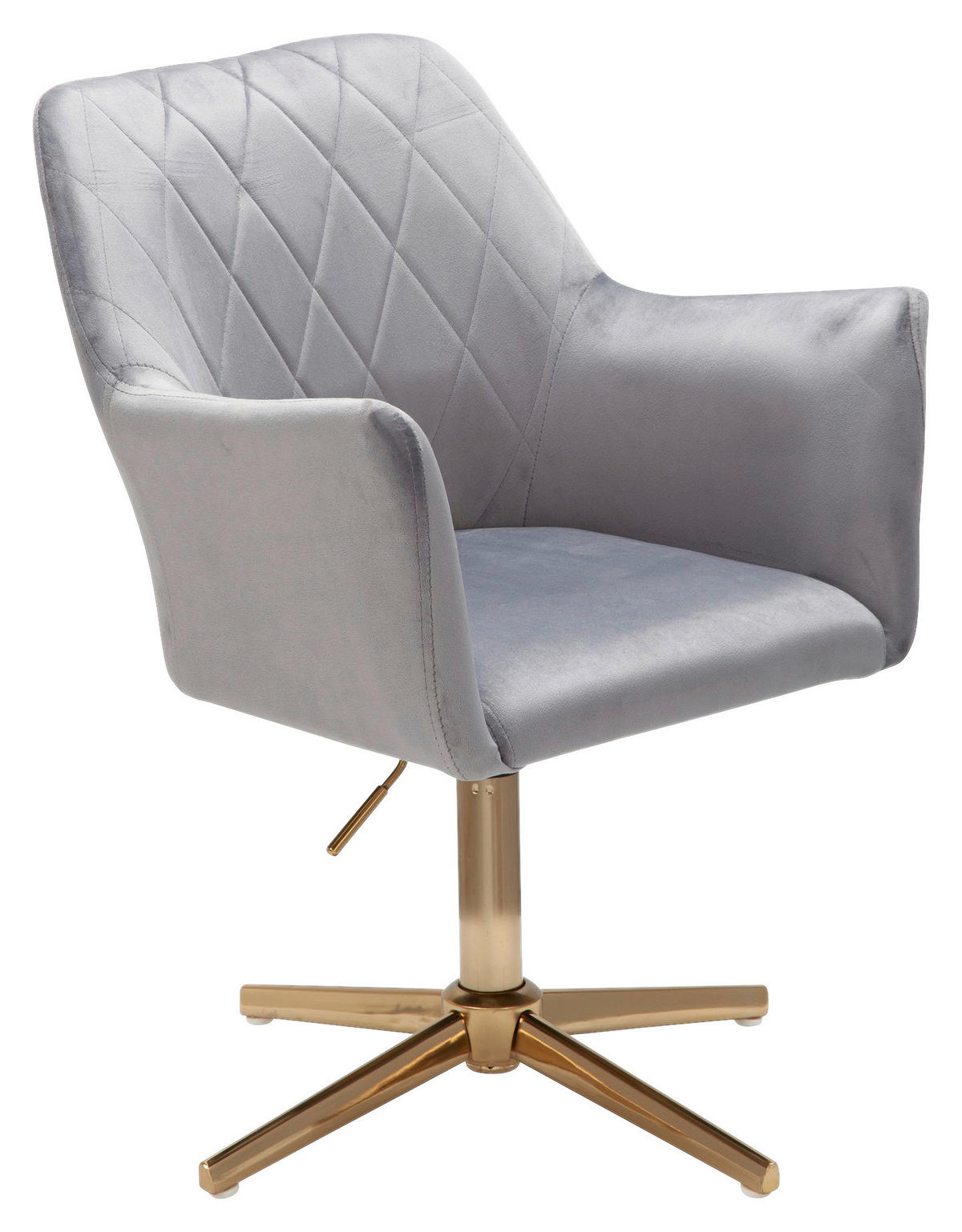 ARMLEHNSTUHL  Sitzfläche 360° drehbar  - Goldfarben/Hellgrau, MODERN, Textil/Metall (55/97/55cm) - MID.YOU