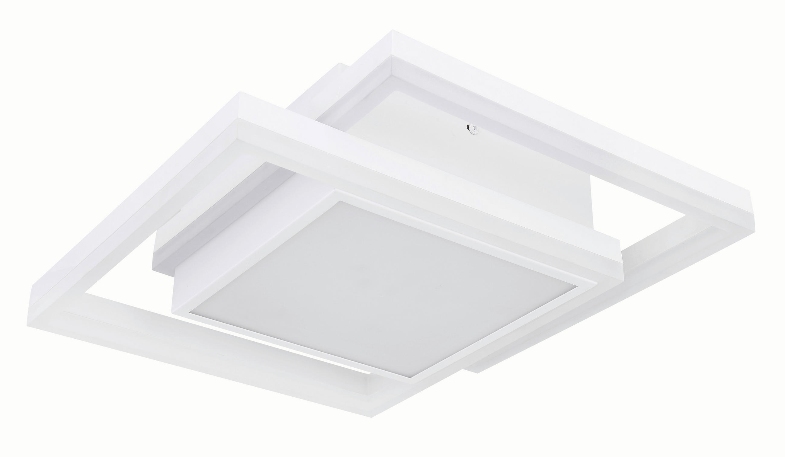 LED-DECKENLEUCHTE 22 W    41,5/41,5/10,5 cm  - Weiss/Opal, Basics, Kunststoff/Metall (41,5/41,5/10,5cm) - Globo