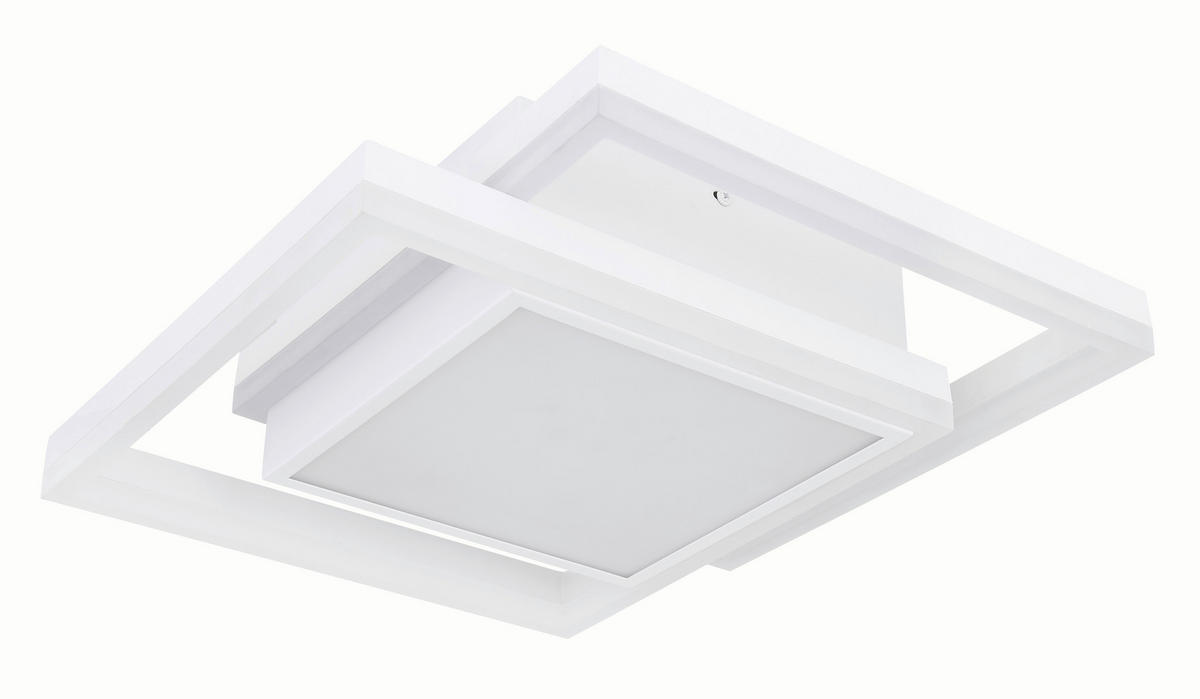 LED-TAKLAMPA 22 W 41,5/41,5/10,5 cm  - vit/opal, Basics, metall/plast (41,5/41,5/10,5cm) - Globo