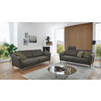 2-SITZER-SOFA  in Echtleder Dunkelgrau   - Eichefarben/Dunkelgrau, Natur, Leder/Holz (207/86/87cm) - Valnatura